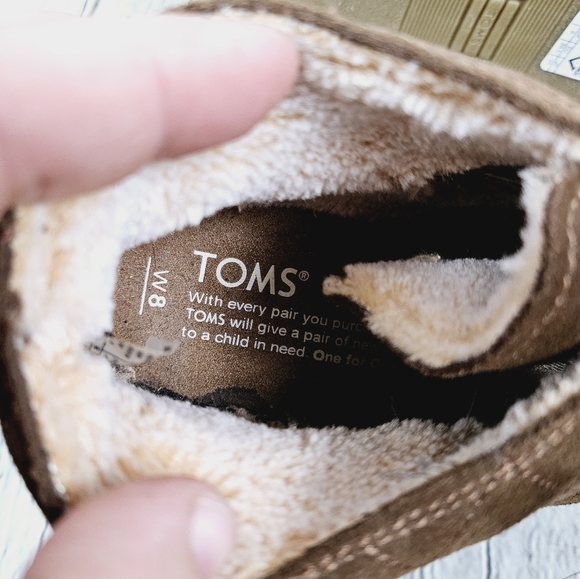 TOMS | quilted laceup suede leather faux for lined wedge heel ankle boots - Picture 10 of 11